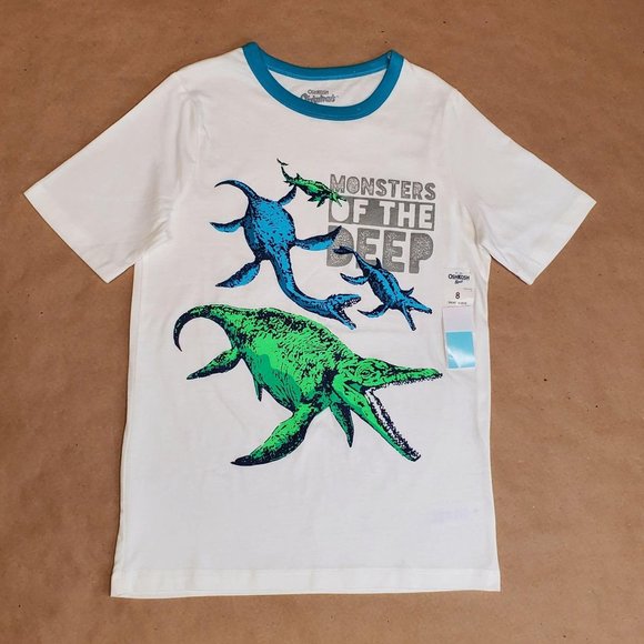 Oshkosh B'gosh Monsters Tee Size 8 White - Picture 1 of 5